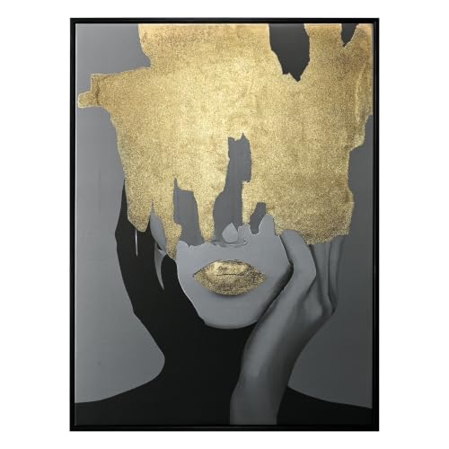 Wald Voilà quadro 60x80 Donna foglia oro con cornice