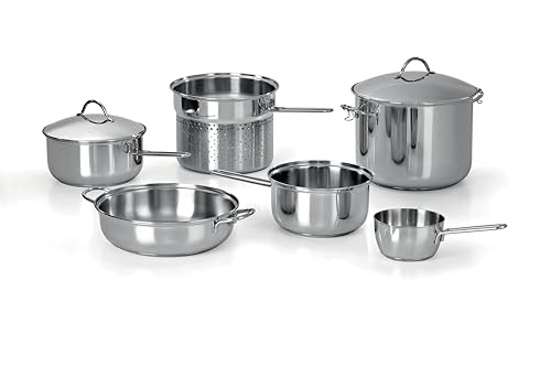 Barazzoni Camping Set 8 Pezzi Batteria Pentole Inox 18/10
