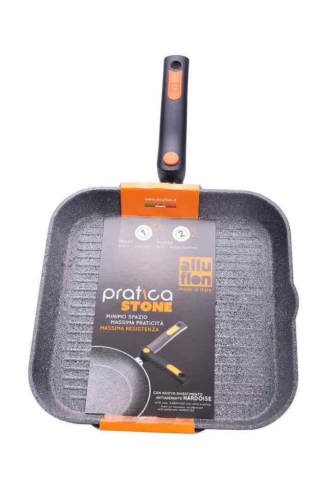 Alluflon Pratica Stone Bistecchiera 28 cm Alluminio Grigio