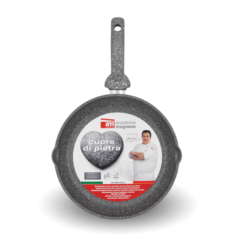 Accademia Mugnano Cuore di Pietra bistecchiera tonda 28 cm pietra