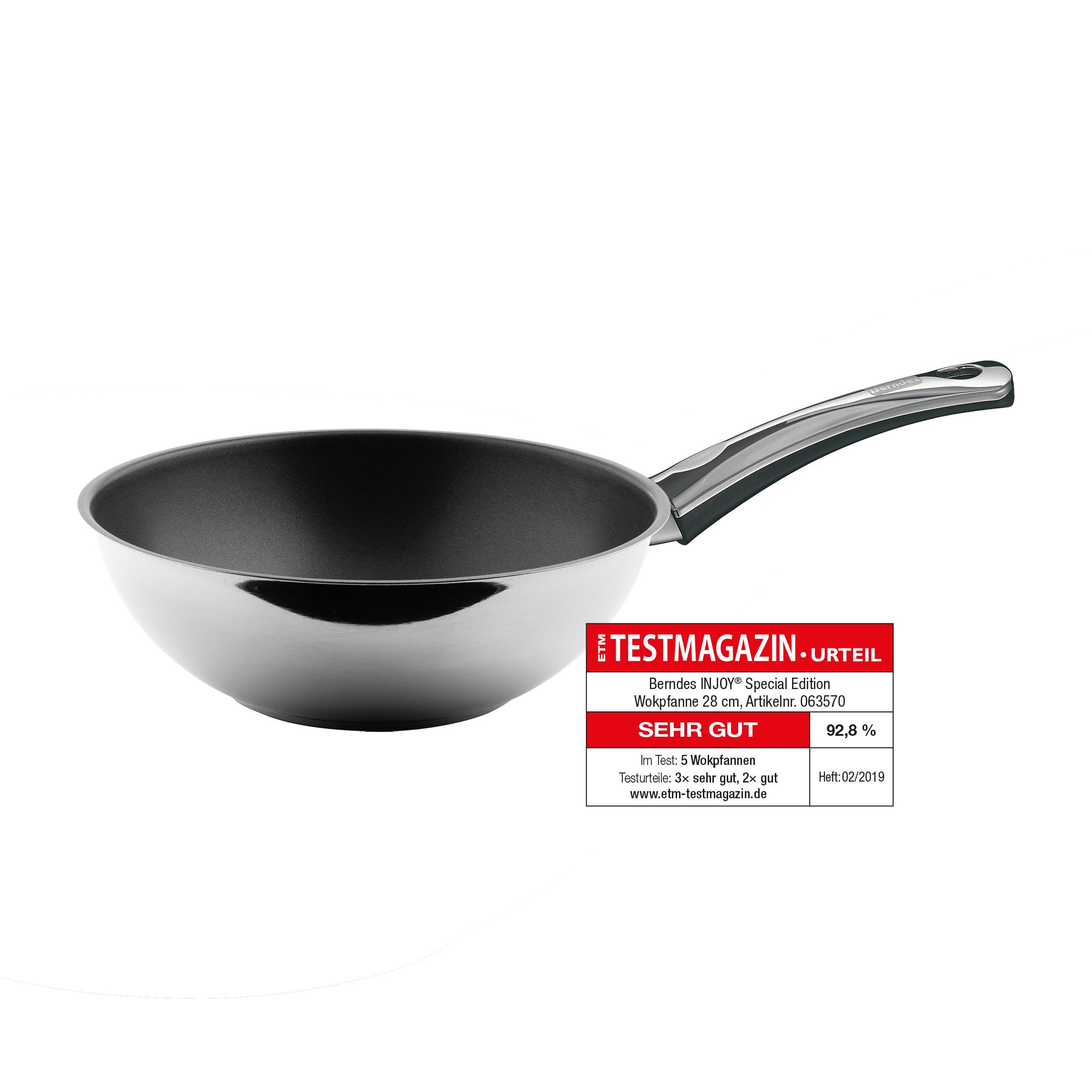Berndes Injoy Wok 28 cm Acciaio Antiaderente Manico