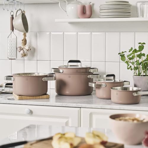 ZWILLING Pure set 3 pentole inox ceramica rosa 3 strati