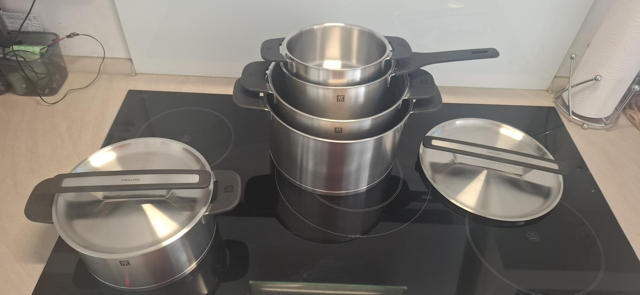 Zwilling More set pentole 5 pezzi acciaio nero induzione