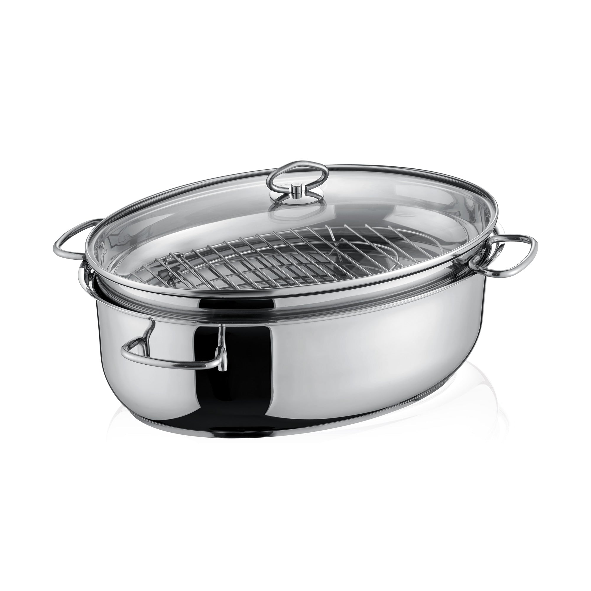 Berndes Bräter Rostiera Ovale Acciaio 38 cm con Coperchio