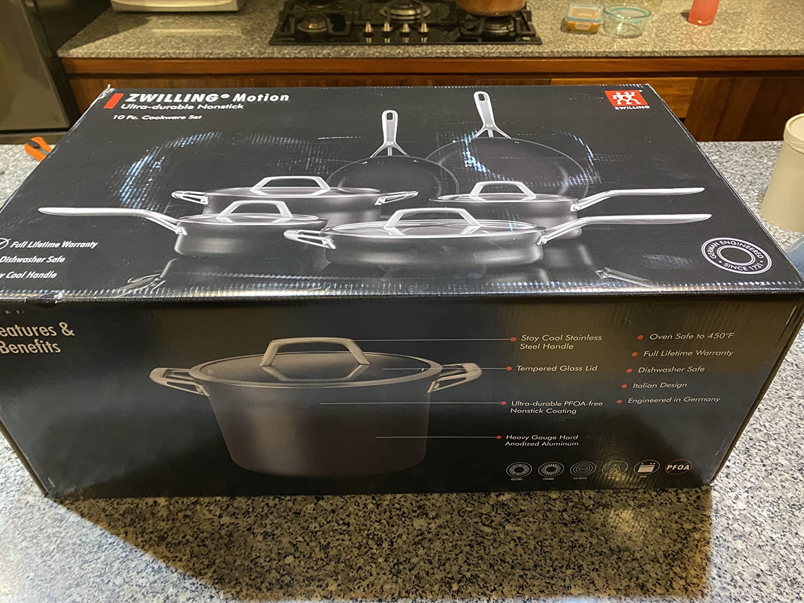 Zwilling Motion set 10 pentole antiaderenti grigio alluminio anodizzato