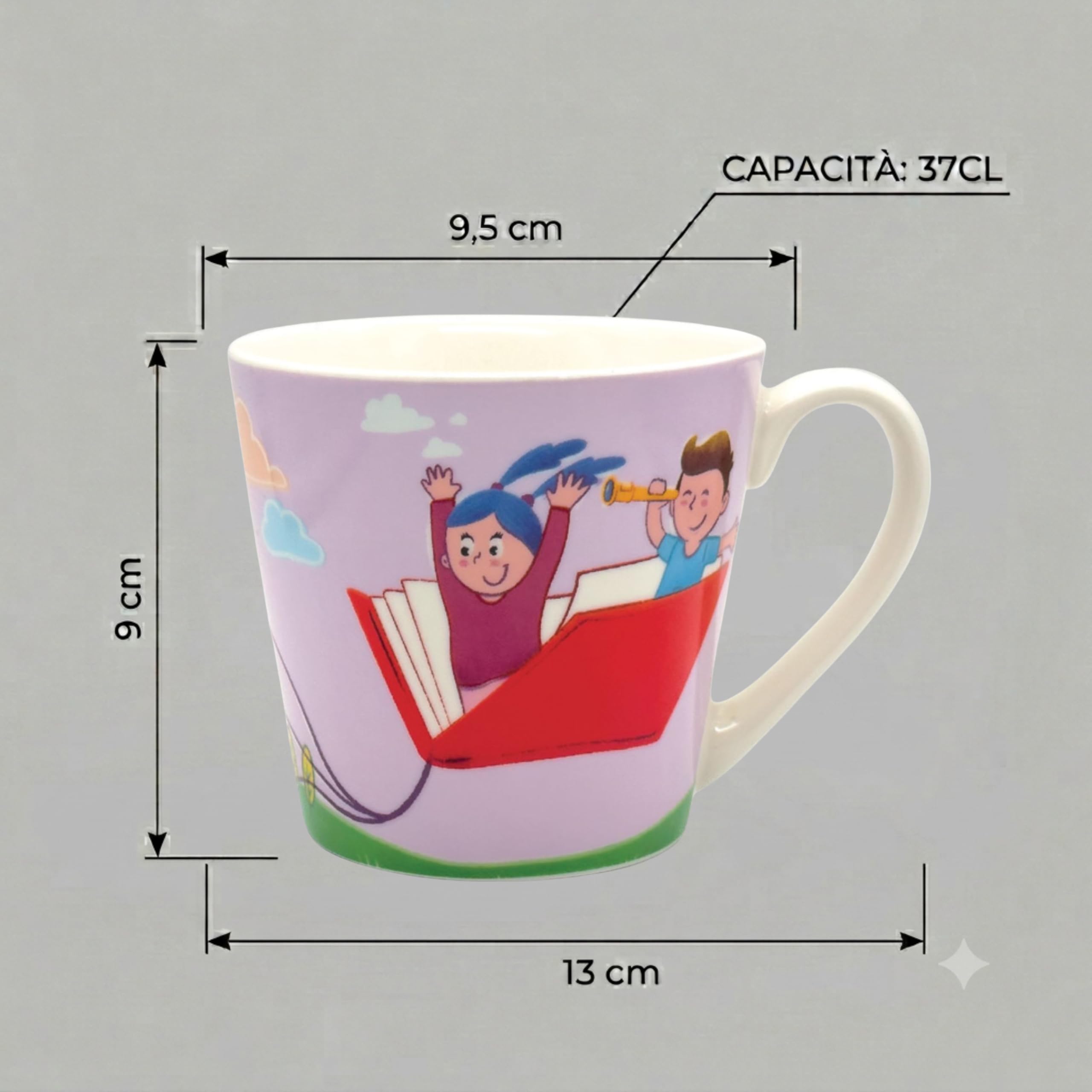 Wald Junior Avventure Felici tazza 37 cl Libro porcellana