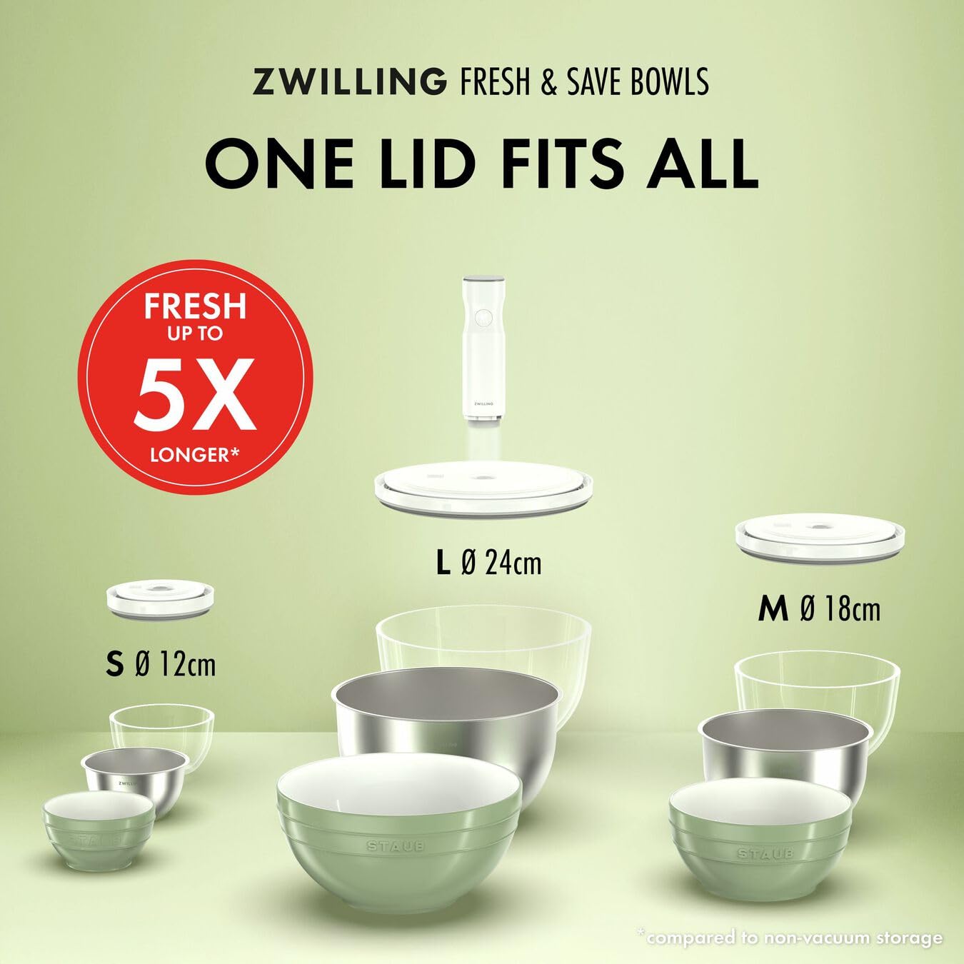 Zwilling Fresh & Save Set 6 Ciotole Inox 12-18-24 cm Coperchio