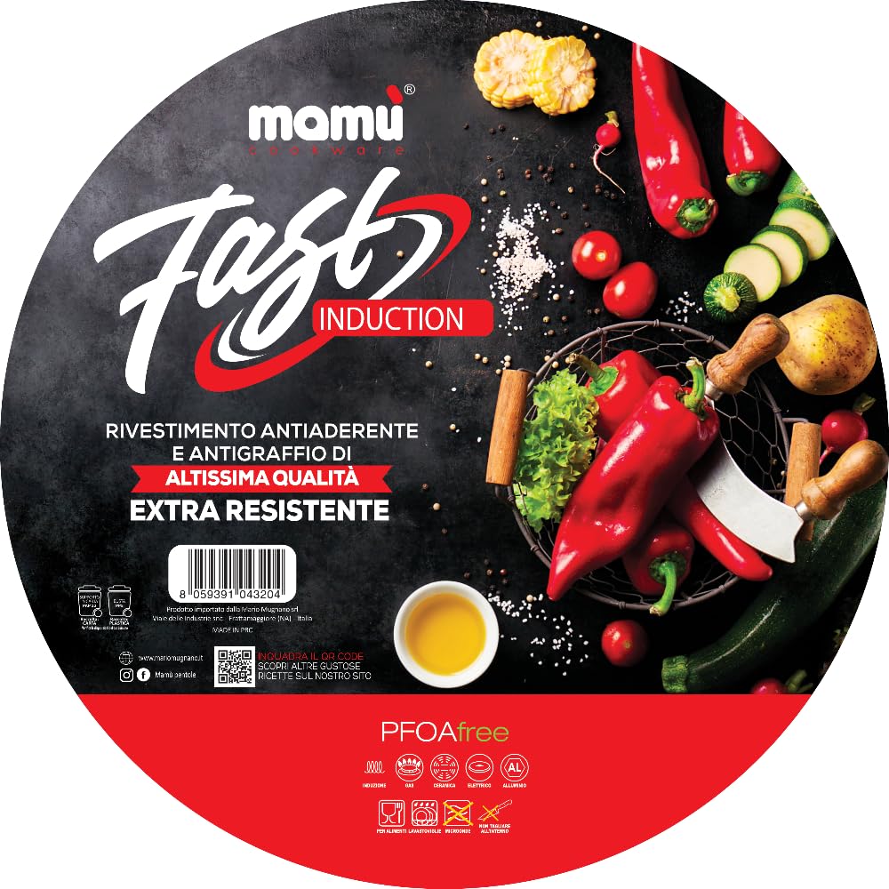 Mamù Fast Induction Wok Induzione 32 cm Alluminio
