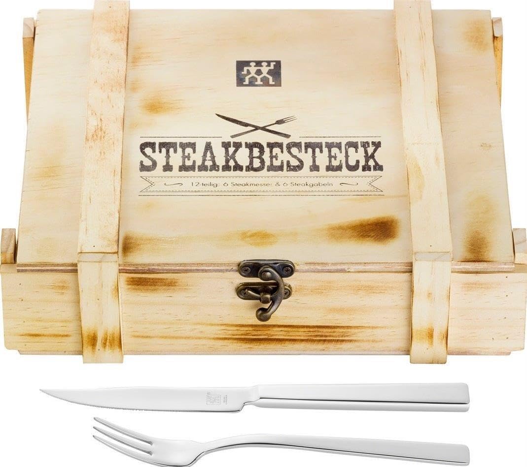 Zwilling posate bistecca 12 pezzi acciaio inox lama seghettata