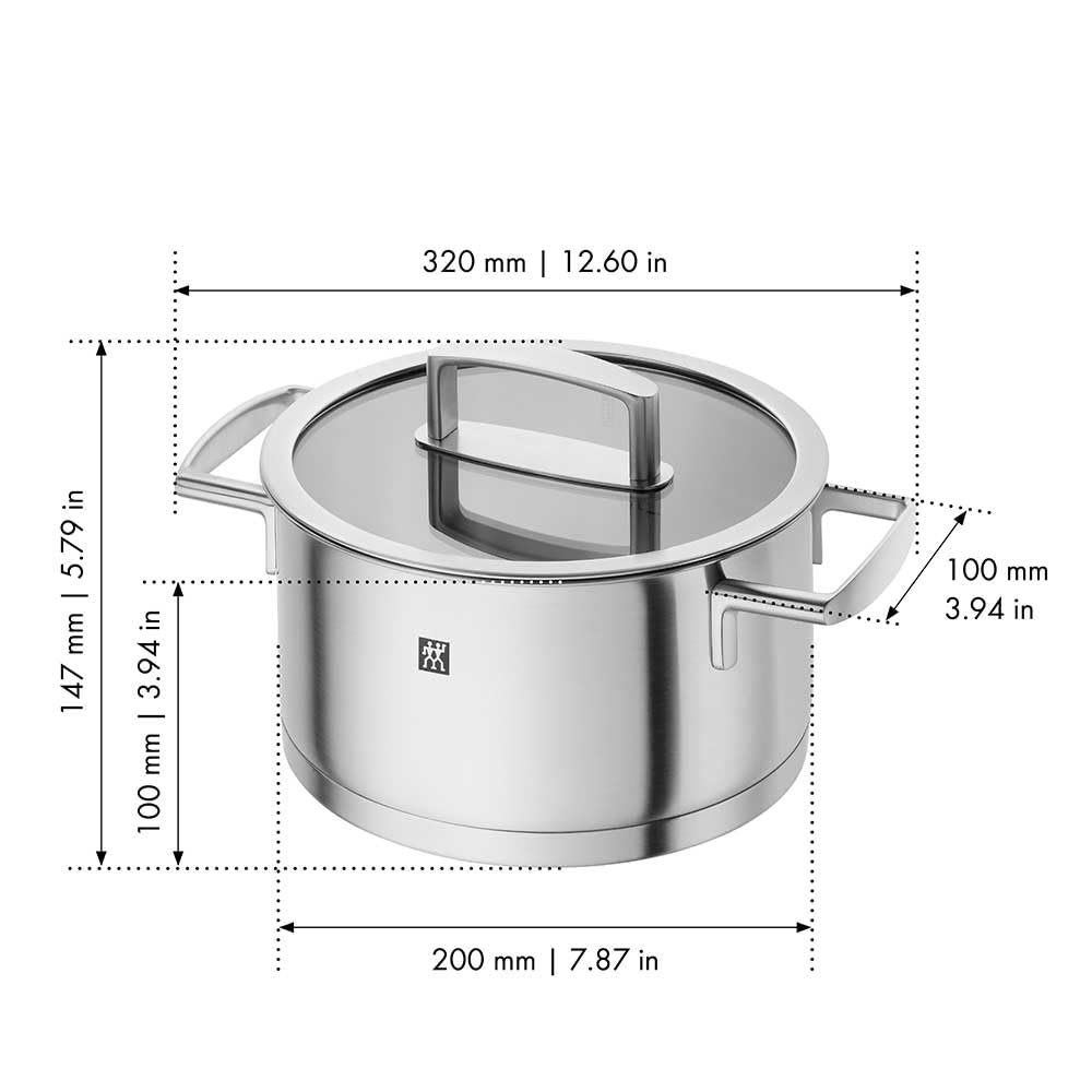 Zwilling Vitality 66462-200 Pentola 20 cm 3 L Inox Induzione