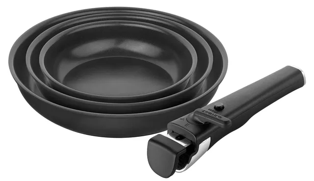 Zwilling Unlock Set 4 Padelle 20-28 cm Ceramica Nero