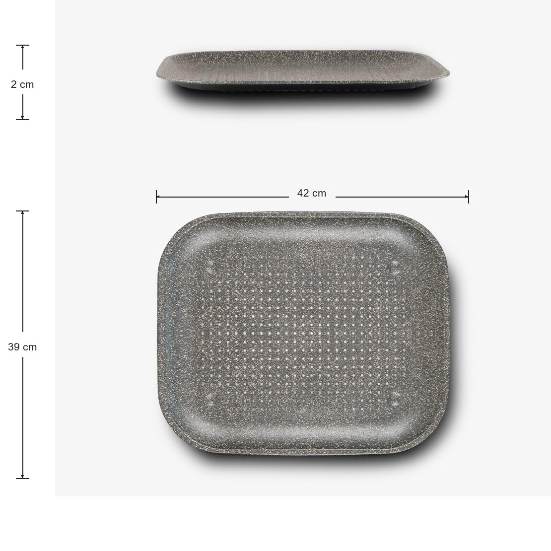 Mamù Happy Stone Teglia Rettangolare Forata 39x42 alluminio