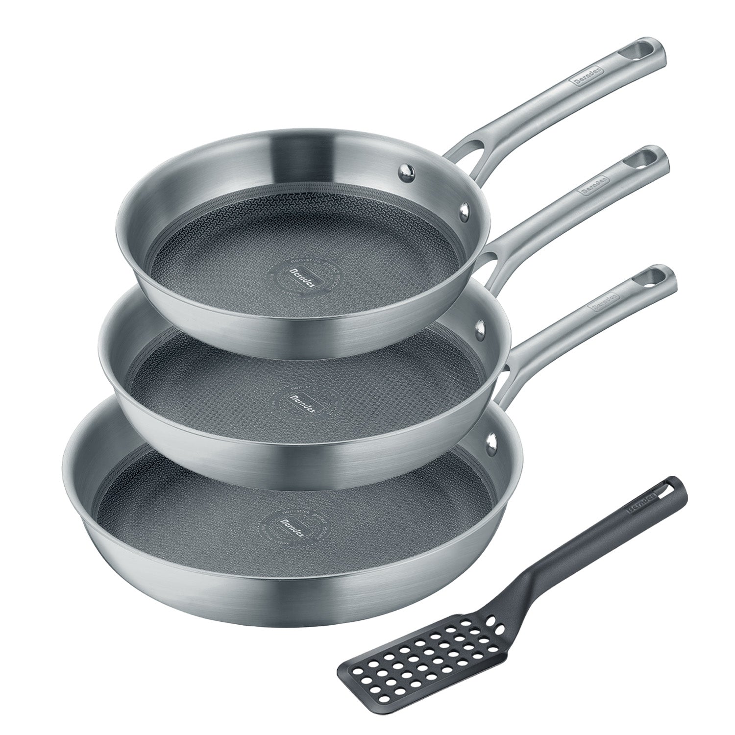 Berndes Tricion Resist Set 3 Padelle 20+24+28 cm + Spatola