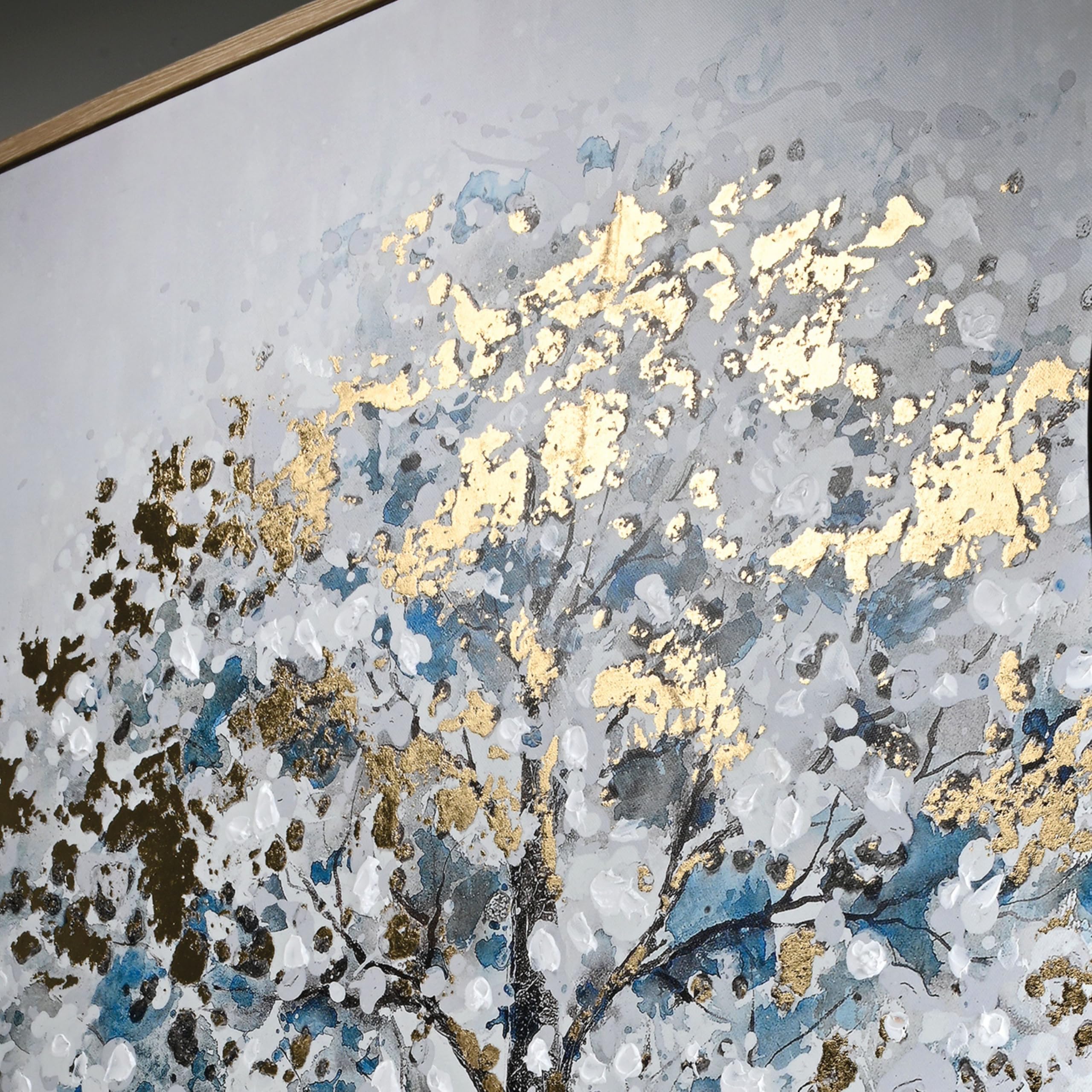 Wald Voilà Albero Quadro da Parete 100x100 cm Foglia Oro