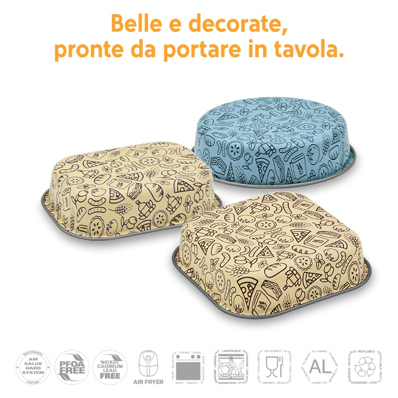 Accademia Mugnano AirFry set 3 teglie friggitrice aria antiaderenti