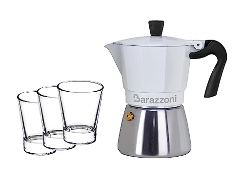 Barazzoni La Caffettiera moka ibrida 3 tz con tazze vetro