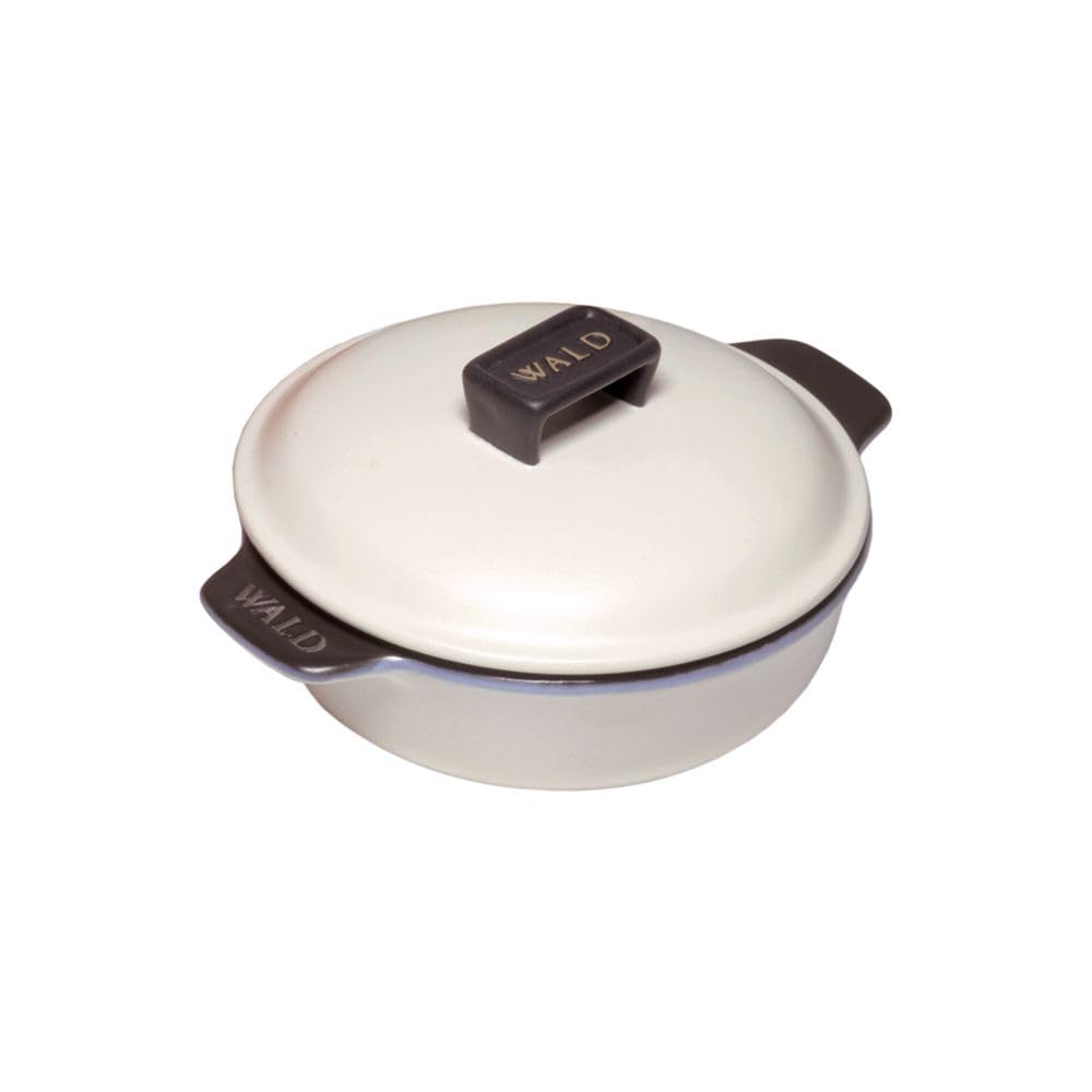 Wald Cottura tegame monoporzione ceramica bianco con coperchio
