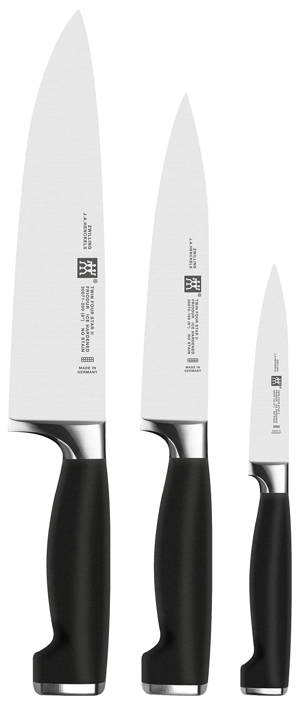 Zwilling Vier Sterne set 3 coltelli cucina acciaio inox