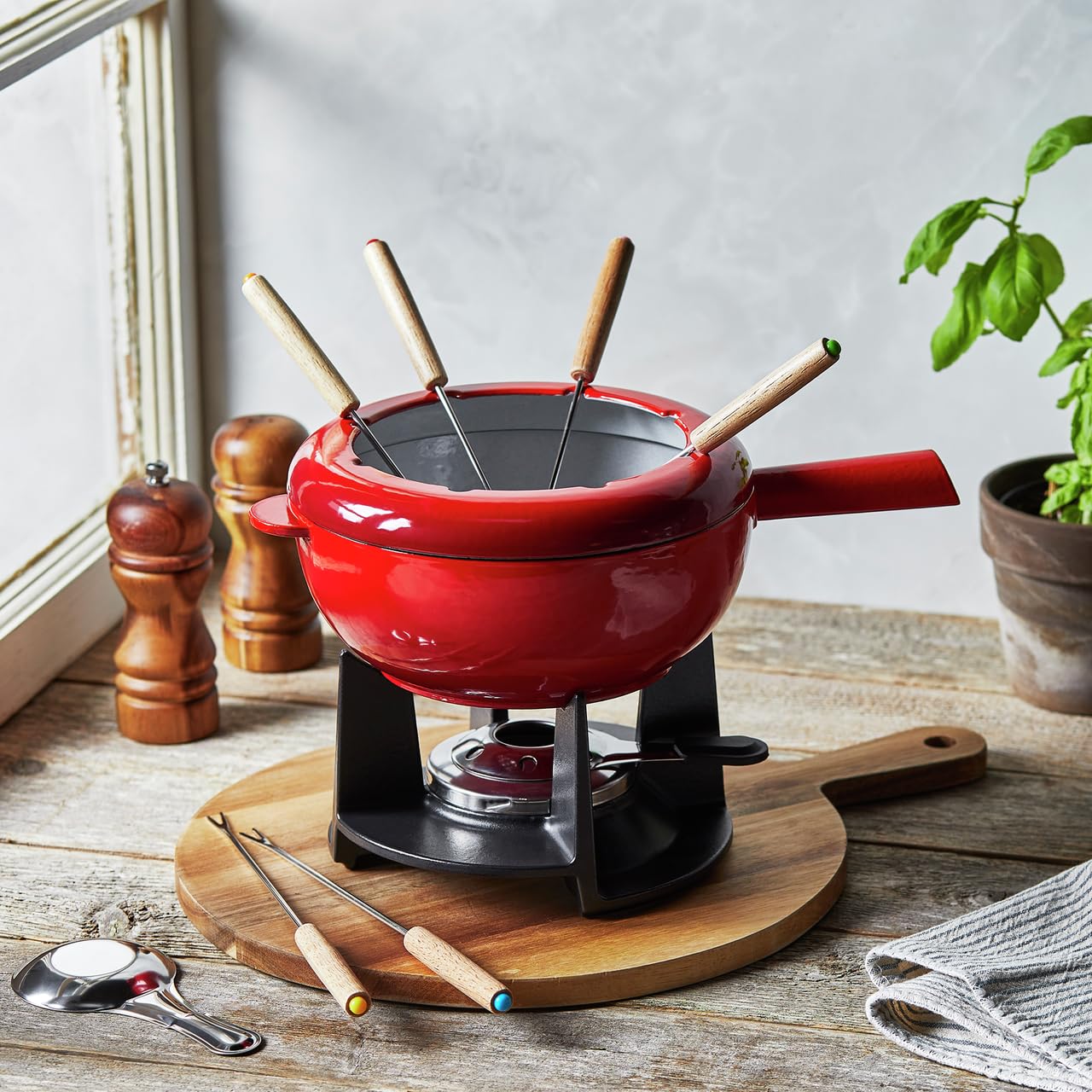 ZWILLING set fonduta ghisa rossa 1,9 L 6 persone
