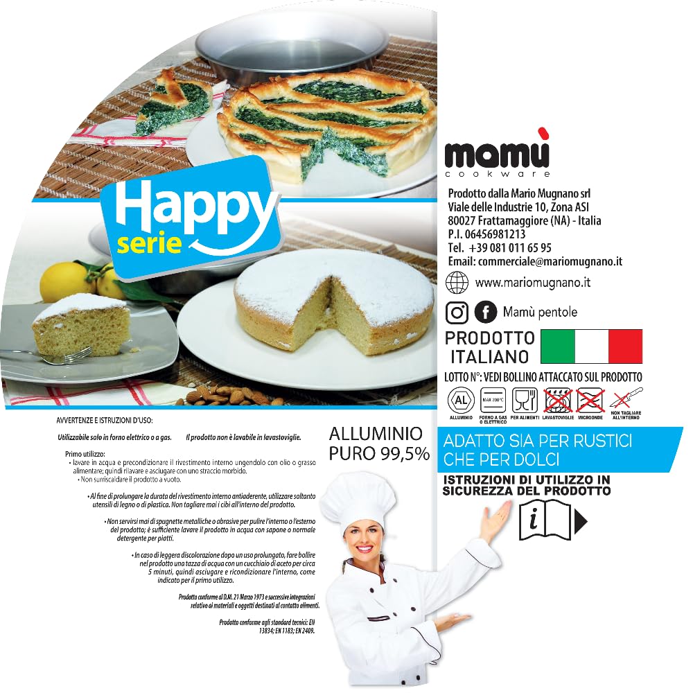 Mamù Happy Stampo Chiffon Cake 26 cm alluminio fondo staccabile