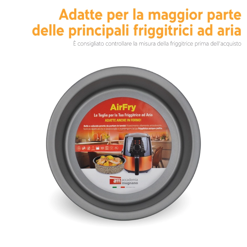 Accademia Mugnano AirFry Set 2 Teglie 18 cm Azzurra e Crema