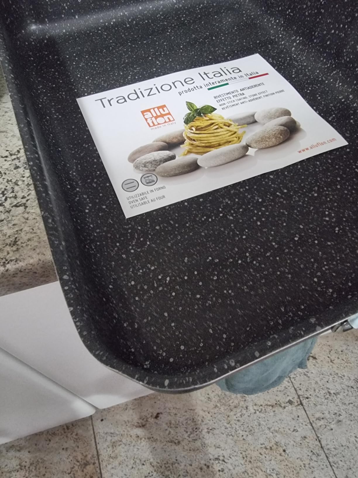 Alluflon Tradizione Italia lasagnera 25x18 cm nera da forno