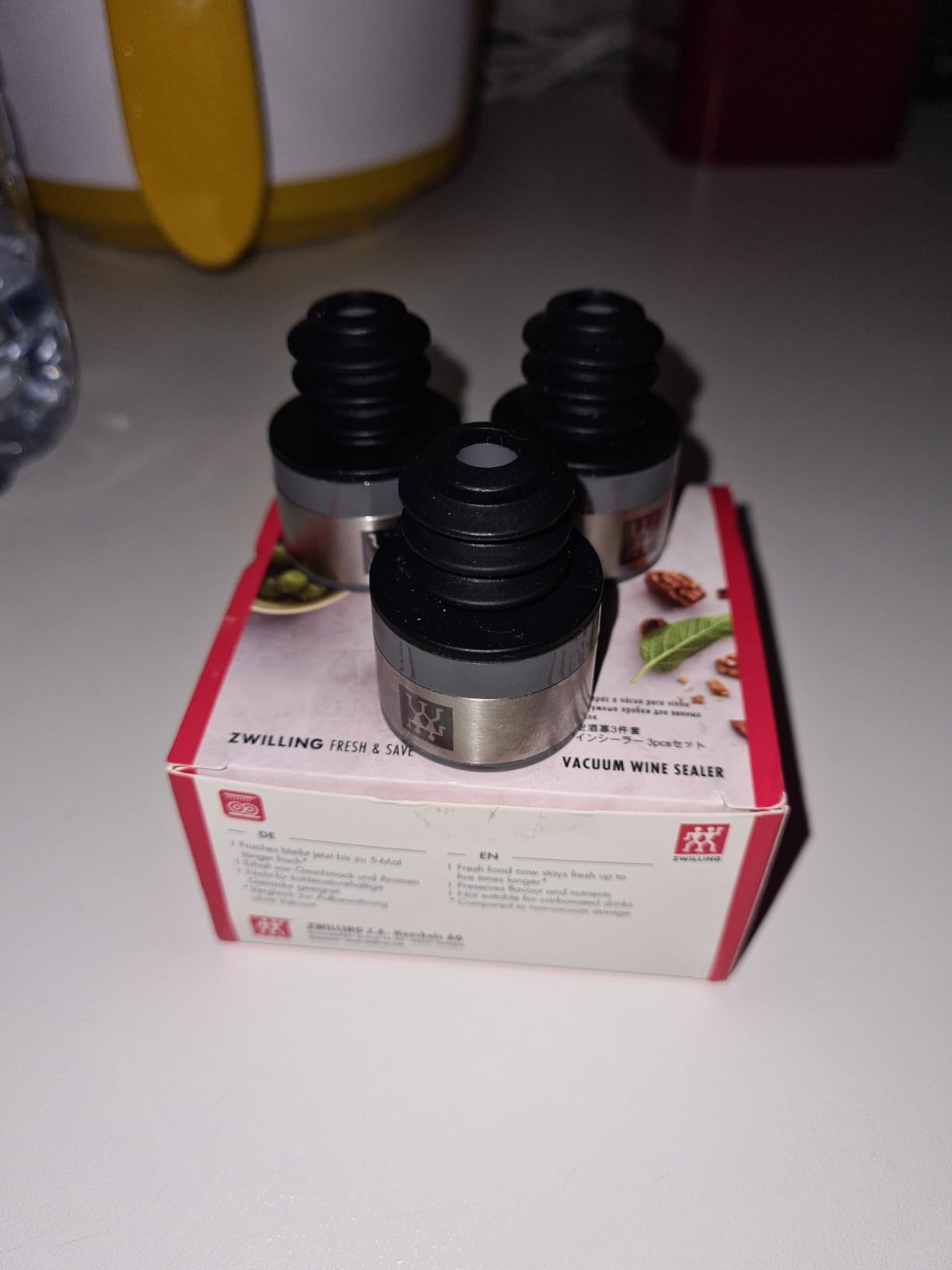 Zwilling Fresh & Save tappi vino sottovuoto 3 pezzi grigio